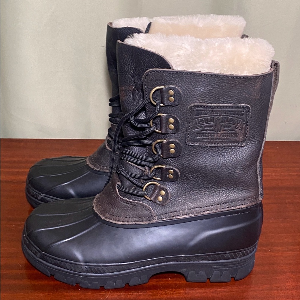 Polo Ralph Lauren Shearling Men’s Longhirst Winter Boot Black/Grey 8D